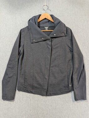 Eddie Bauer Asymmetrical Jacket Women's Medium Grey Versaknit